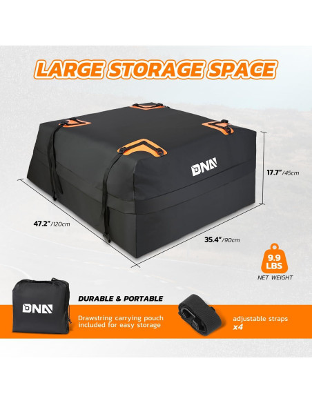 Bolsa de Techo Impermeable DNA MOTORING 120x90x45 cm