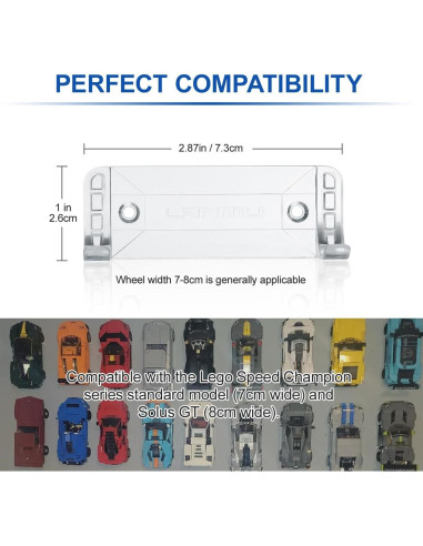 Soporte de Pared LANMU para Autos Lego Speed Champion 12 Pcs