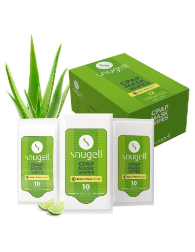 Toallitas de CPAP Snugell 100% Algodón 120 Hojas Aroma Cítricos
