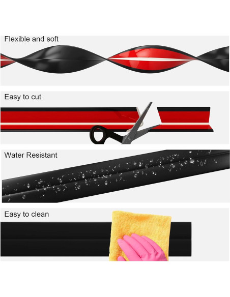 Moldura Flexible de Esquina Raycity 22 Pies Negro 90 Grados