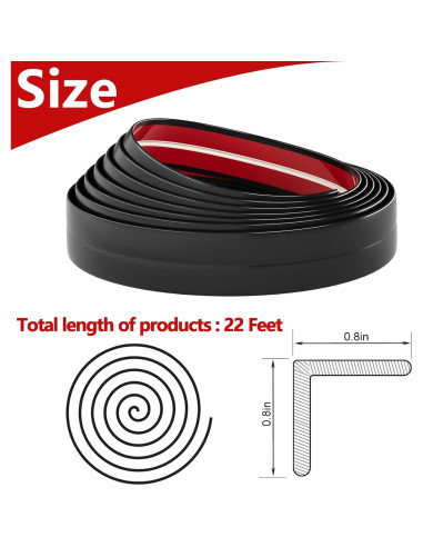 Moldura Flexible de Esquina Raycity 22 Pies Negro 90 Grados