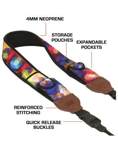 Correa de cámara USA Gear GRCMMS0100GMEW Neopreno Acolchado