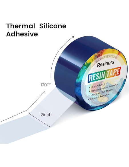 Cinta de Resina Epóxica Resiners 5CM x 36.58M Azul