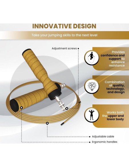 Cuerda de Salto Ajustable TUUTIE - Fitness, Cardio y Boxeo