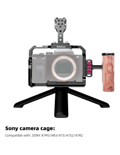 Jaula de cámara Kalofaye para Sony A7 M3 / A7II / A7RII con mango de madera 2