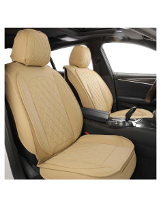 Funda de Asiento Delantero MIROZO 2PCS Beige Impermeable