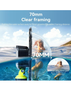 Puerto de Domo Impermeable TELESIN 15.24 cm para DJI Osmo Action 2