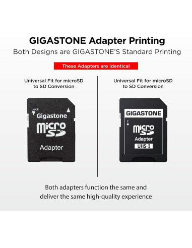 Tarjetas Micro SD Gigastone 64GB 4K UHD Paquete de 2