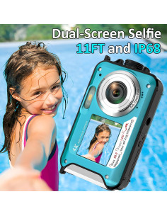 Cámara Submarina YISENCE 4K 56MP Impermeable 3.35m Azul 2