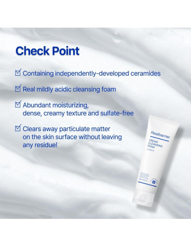 Espuma Limpiadora Facial Real Barrier 120ml Ceramidas Hidratante