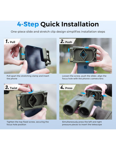 Adaptador de Teléfono para Telescopio Evil Eye 360 Rotatable