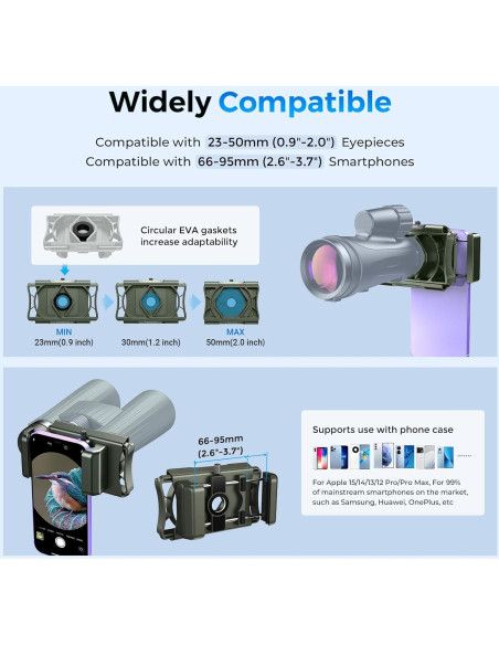 Adaptador de Teléfono para Telescopio Evil Eye 360 Rotatable
