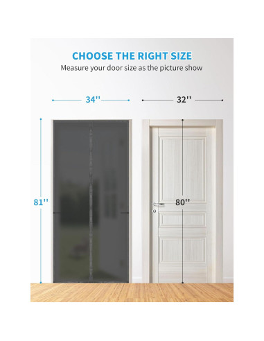 Cortina de Puerta Aislada Magnética Fillis 81x203 cm TPU Gris