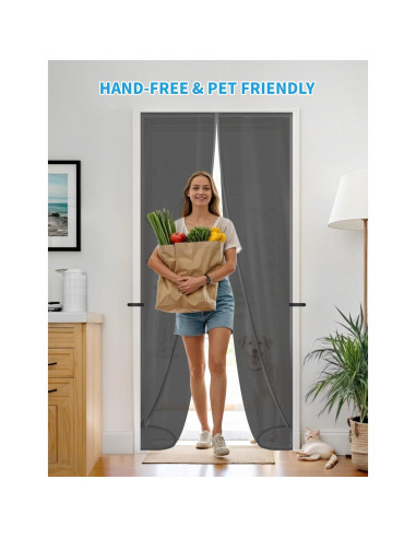 Cortina de Puerta Aislada Magnética Fillis 81x203 cm TPU Gris