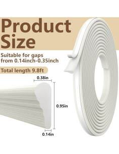 Sello de Burlete en Cuña moonoom 299.72cm Aislamiento Blanco 2