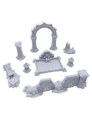 Conjunto de Expansión Templo Olvidado - Terreno DND 28 mm