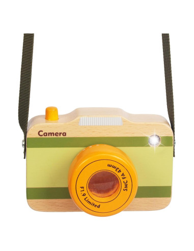 Cámara de Juguete de Madera WoodenEdu con Sonidos y Luz