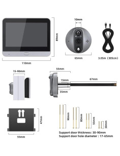 Cámara de Mirilla Inalámbrica InvYXr 1080P con Monitor 4.3" 2