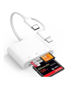 Lector de Tarjetas CF Denlane para iPhone y Android, 3 en 1