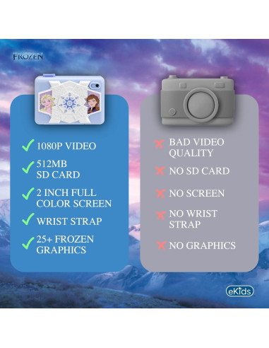 Cámara Digital para Niños eKids FR-533 Azul con Tarjeta SD