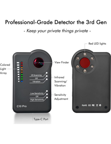 Detector de Insectos Apantimx C10 Pro 3ra Generación RF 1MHz-10GHz