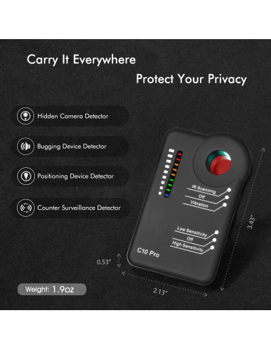Detector de Insectos Apantimx C10 Pro 3ra Generación RF 1MHz-10GHz