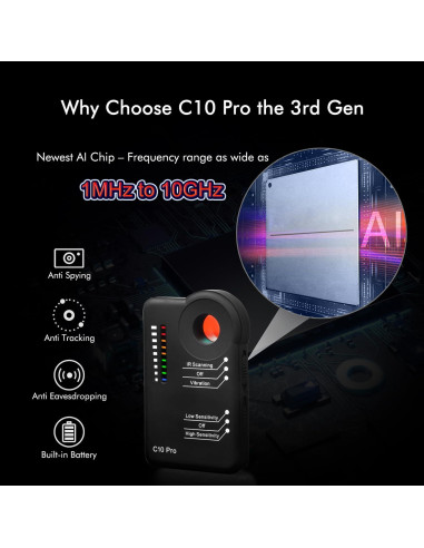 Detector de Insectos Apantimx C10 Pro 3ra Generación RF 1MHz-10GHz