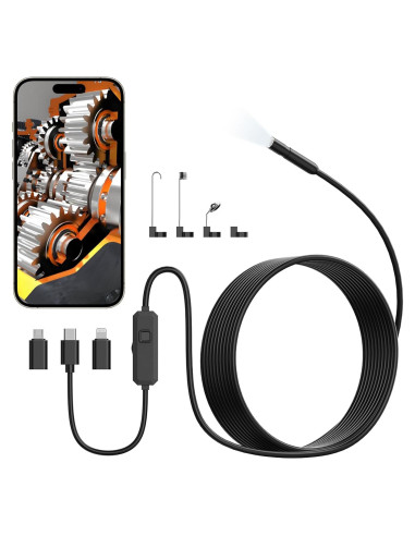 Cámara de Endoscopio TOPDC HD 1920p 5m IP67 con Luz LED