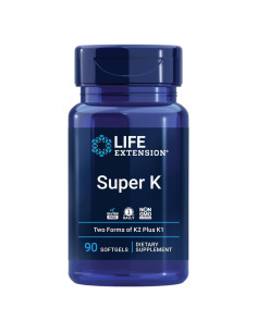 Life Extension Super K Vitamina K1 K2 MK-7 MK-4 90 Gelatinas