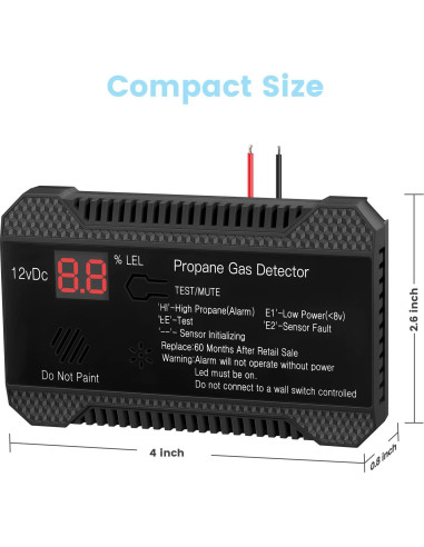 Detector de Gas Propano Funomo RVPD-1 12V Alarma 85dB