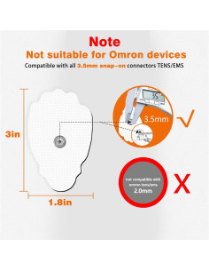 Almohadillas de Reemplazo TENS Molufeibe 22 Pcs 7.6x5.1 cm 2