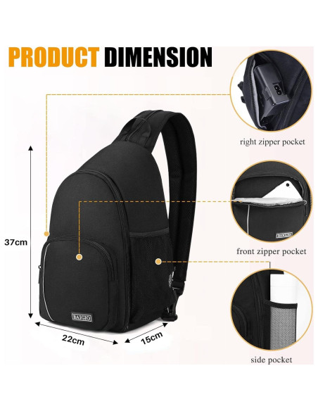 Bolsa de Mensajero para Cámara BAIGIO Resistente al Agua 17x10x35cm
