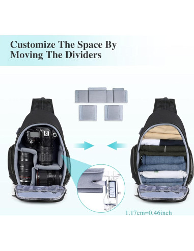 Bolsa de Mensajero para Cámara BAIGIO Resistente al Agua 17x10x35cm
