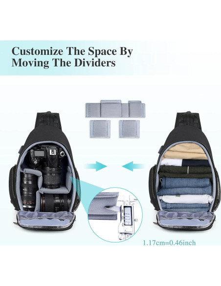Bolsa de Mensajero para Cámara BAIGIO Resistente al Agua 17x10x35cm