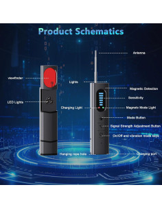Detector de Cámaras Ocultas ACOAWTO Portátil Recargable 2