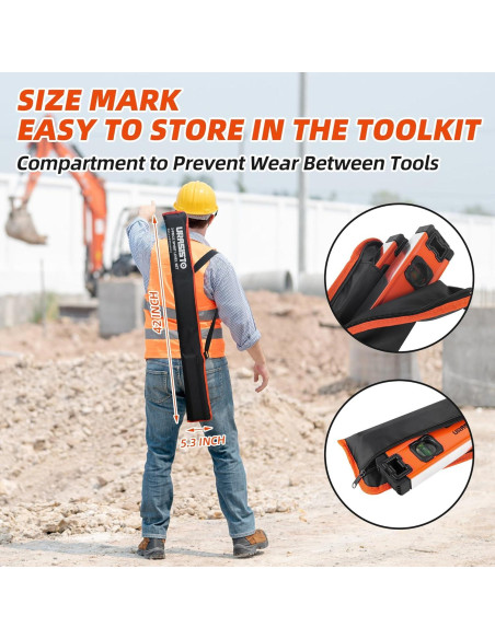 Juego de Niveles de Aluminio URASISTO 3 Piezas 30-101 cm