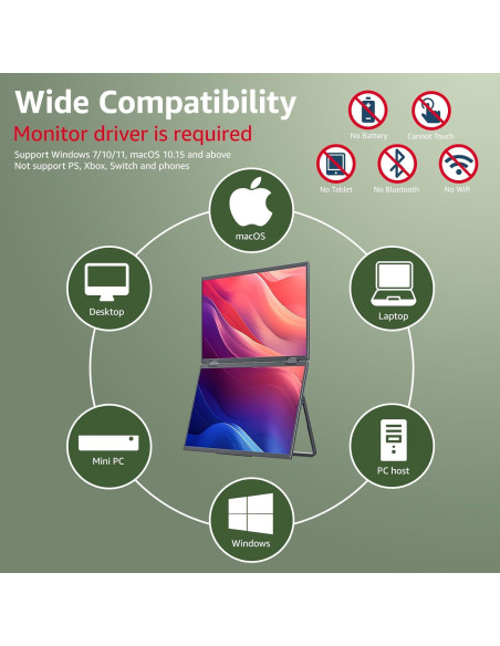 Extensor de pantalla Cocopar Y156FD 15.6" FHD portátil