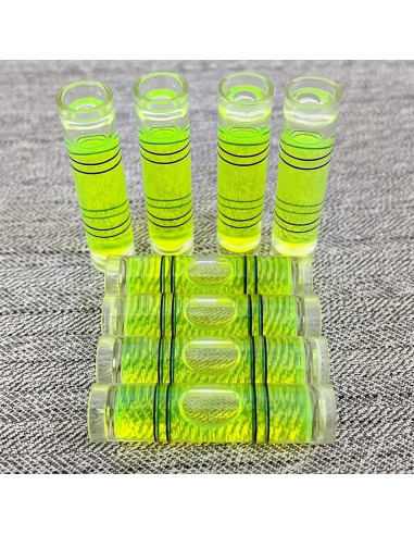 Mini Nivel Cilíndrico 8 Piezas 9.5x40mm Amarillo-Verde