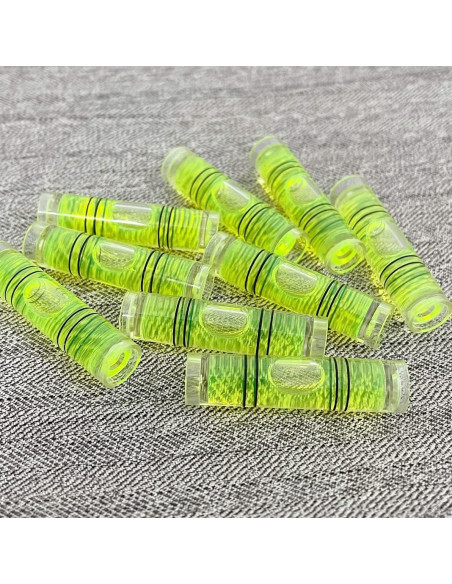 Mini Nivel Cilíndrico 8 Piezas 9.5x40mm Amarillo-Verde