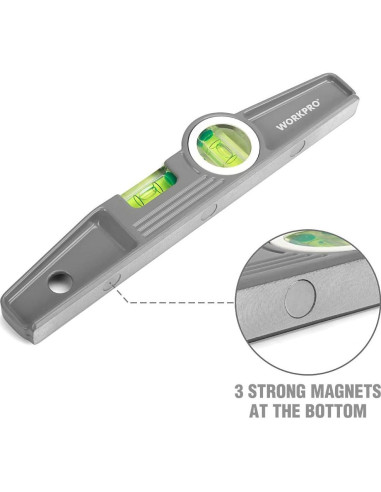 Juego de Niveles de Espíritu WORKPRO 3 Piezas 9-16-24 cm