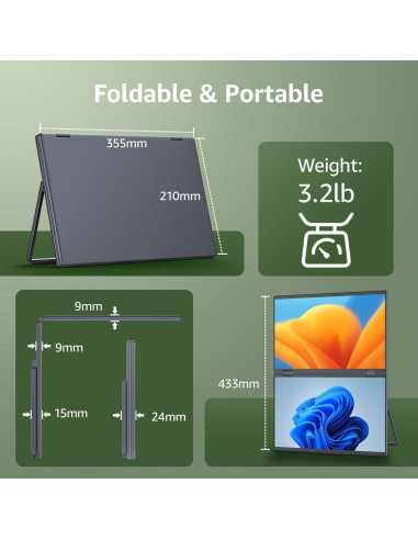 Extensor de pantalla Cocopar Y156FD 15.6" FHD portátil