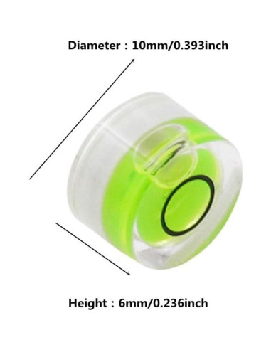 10 Niveles de Burbuja Mini Circulares WOYISEPG 10x6mm