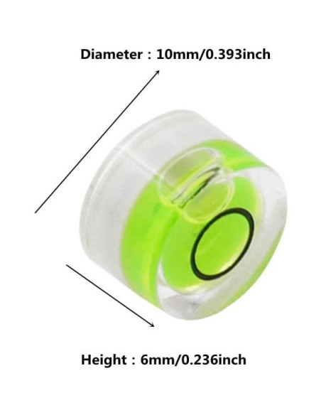 10 Niveles de Burbuja Mini Circulares WOYISEPG 10x6mm