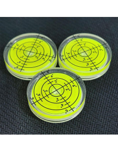 3 Piezas Niveles de Burbuja Circulares Amarillo-Verde 3.2cm 2