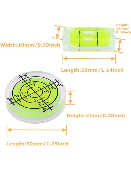 8 Niveles de Burbuja Mini LAIESYA para Medición Precisa