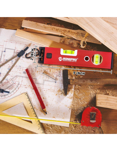 Nivel de Torpedo RONGPRO 23 cm Magnético Resistente a Golpes