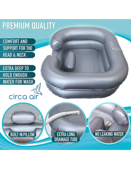 Basin Inflable para Lavado de Cabello Circa Air - Plateado