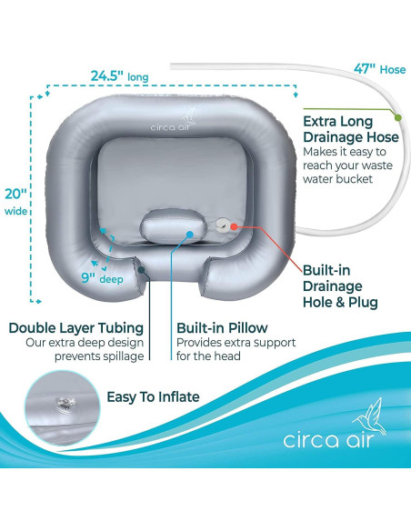 Basin Inflable para Lavado de Cabello Circa Air - Plateado