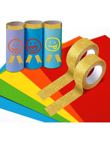 3 Rollos de Cinta Washi Dorada Hapy Shop 15mm x 5m