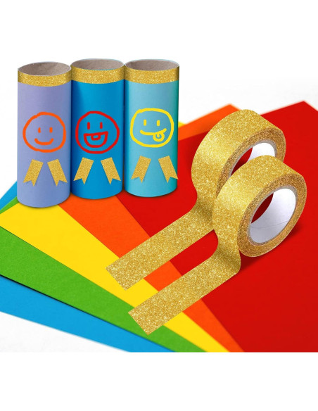 3 Rollos de Cinta Washi Dorada Hapy Shop 15mm x 5m